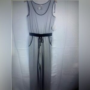 Emma & Michele Womens Soft Comfy Gray Sleeveless Jumpsuit Size M NWT